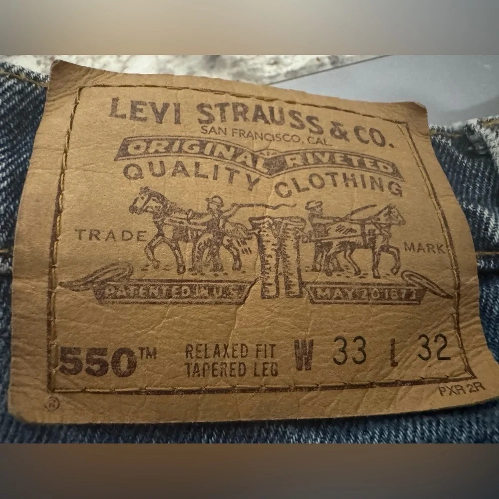 Levi’s 550 Vtg 1996 orange tab Men's Blue Tapered Relaxed Fit Denim Jeans 33x32